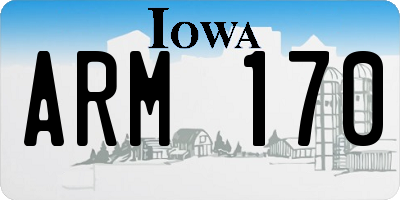 IA license plate ARM170