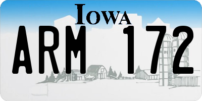 IA license plate ARM172