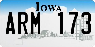 IA license plate ARM173