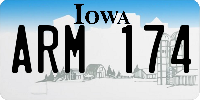IA license plate ARM174