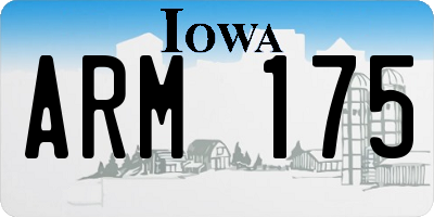 IA license plate ARM175