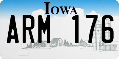 IA license plate ARM176