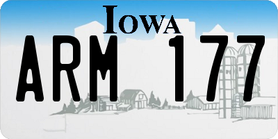 IA license plate ARM177