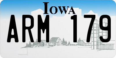 IA license plate ARM179