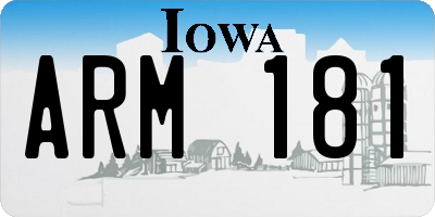 IA license plate ARM181