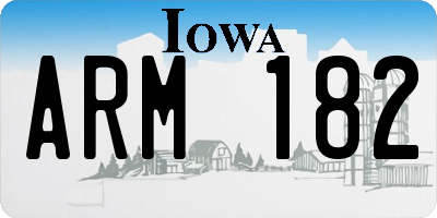 IA license plate ARM182