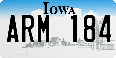 IA license plate ARM184