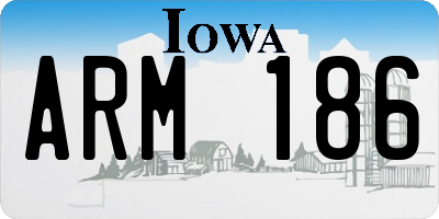 IA license plate ARM186