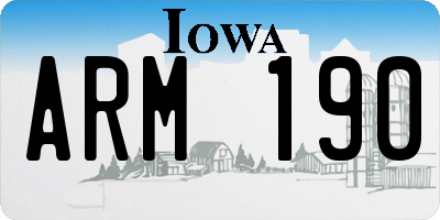 IA license plate ARM190