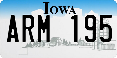 IA license plate ARM195