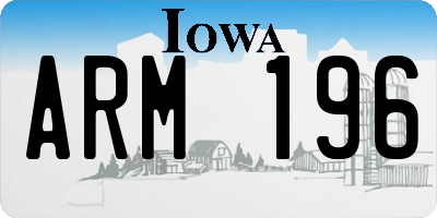 IA license plate ARM196
