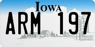 IA license plate ARM197