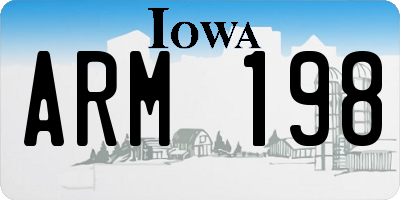 IA license plate ARM198