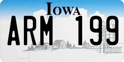 IA license plate ARM199
