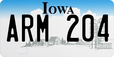 IA license plate ARM204