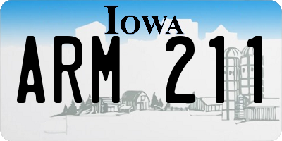 IA license plate ARM211