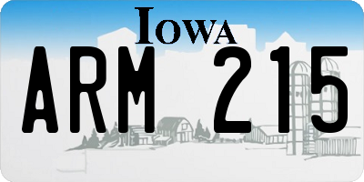IA license plate ARM215