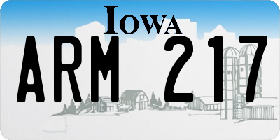 IA license plate ARM217