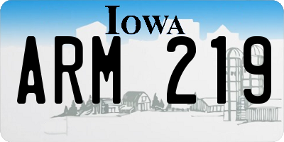 IA license plate ARM219