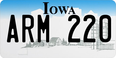 IA license plate ARM220