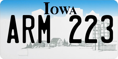 IA license plate ARM223