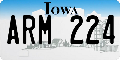 IA license plate ARM224