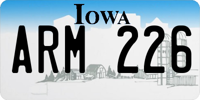 IA license plate ARM226