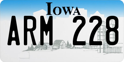 IA license plate ARM228