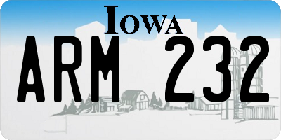 IA license plate ARM232