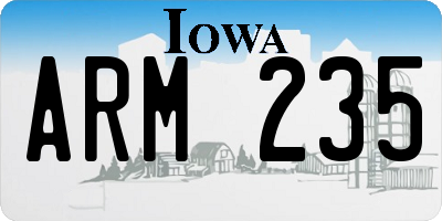 IA license plate ARM235