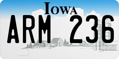 IA license plate ARM236