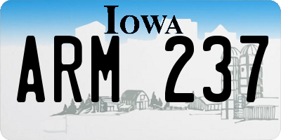 IA license plate ARM237