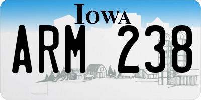 IA license plate ARM238