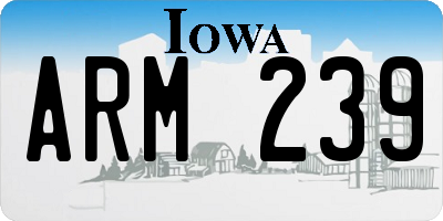 IA license plate ARM239