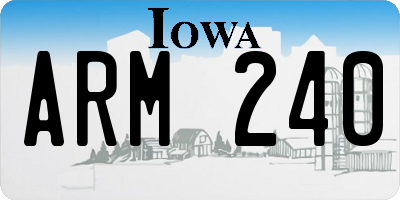 IA license plate ARM240