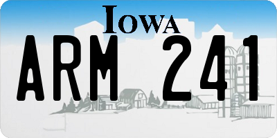 IA license plate ARM241