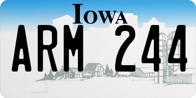IA license plate ARM244