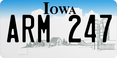IA license plate ARM247