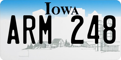 IA license plate ARM248