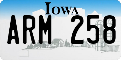 IA license plate ARM258