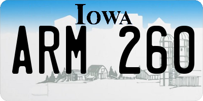 IA license plate ARM260