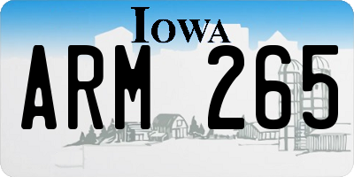IA license plate ARM265