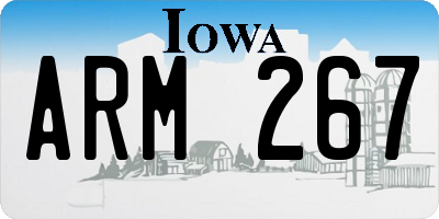 IA license plate ARM267