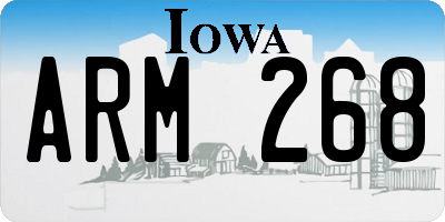 IA license plate ARM268