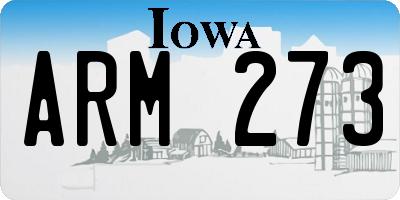 IA license plate ARM273