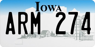 IA license plate ARM274