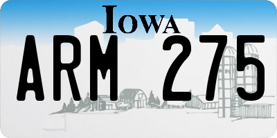 IA license plate ARM275