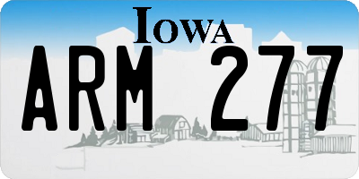 IA license plate ARM277