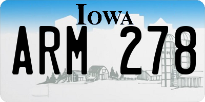 IA license plate ARM278