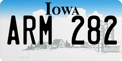 IA license plate ARM282